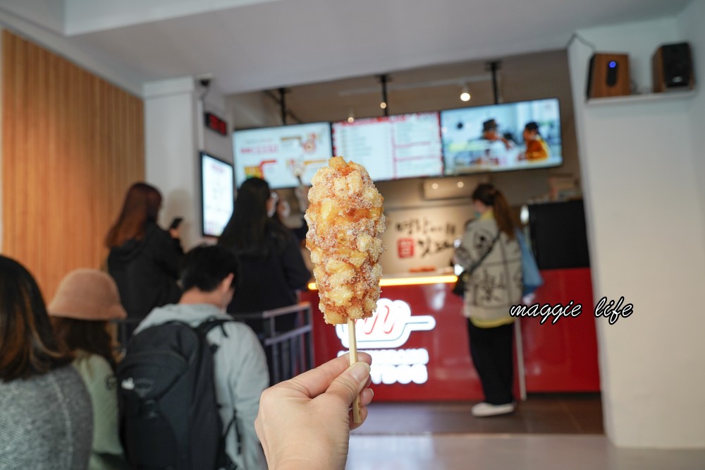 韓國明朗熱狗｜明朗時代米熱狗是韓國第一的街頭小吃，菜單，現點現做馬鈴薯起司超級簽絲好吃，台灣第一家開幕拉 @瑪姬幸福過日子