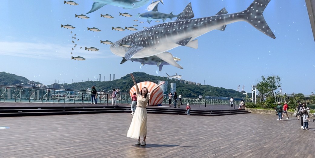 麗都蝶客花園｜基隆東岸旅客中心，AR鯨鯊共游拍照打卡，基隆最美觀海平台 @瑪姬幸福過日子